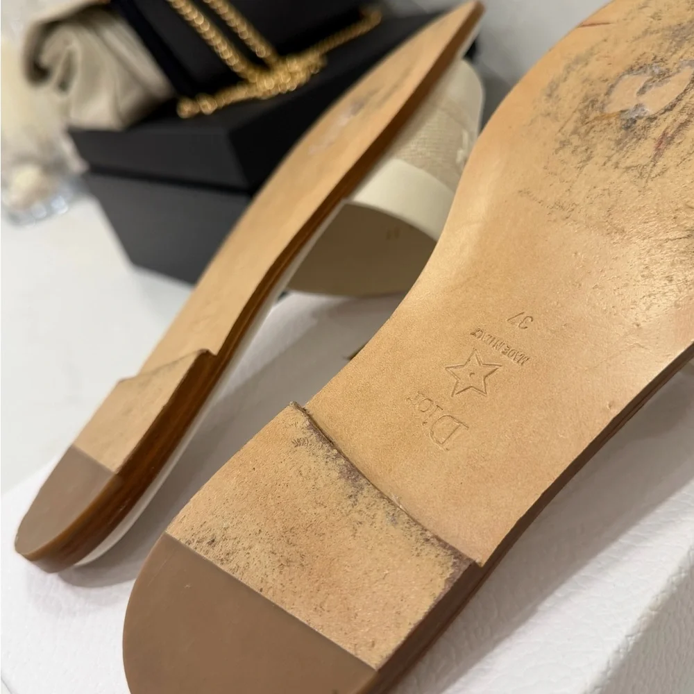 Dior Dway Slide Off White Sandals - Picture 3 of 8